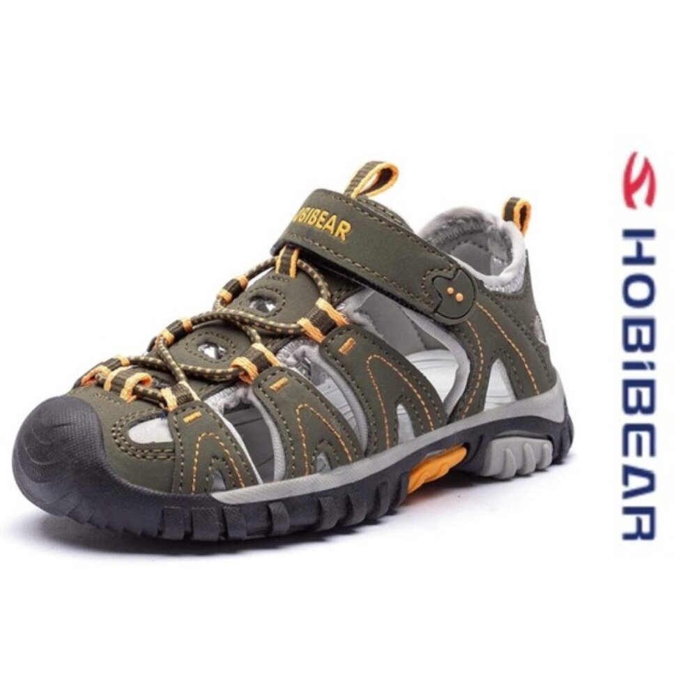 Hobibear | Unisex Dark Green & Gray Classic Sandals | Size 1.5